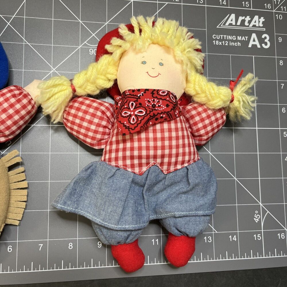 Lot of 2 Eden Toys Cowboy and Cowgirl Plush Doll Stuffed Animal set 9in - Picture 10 of 11